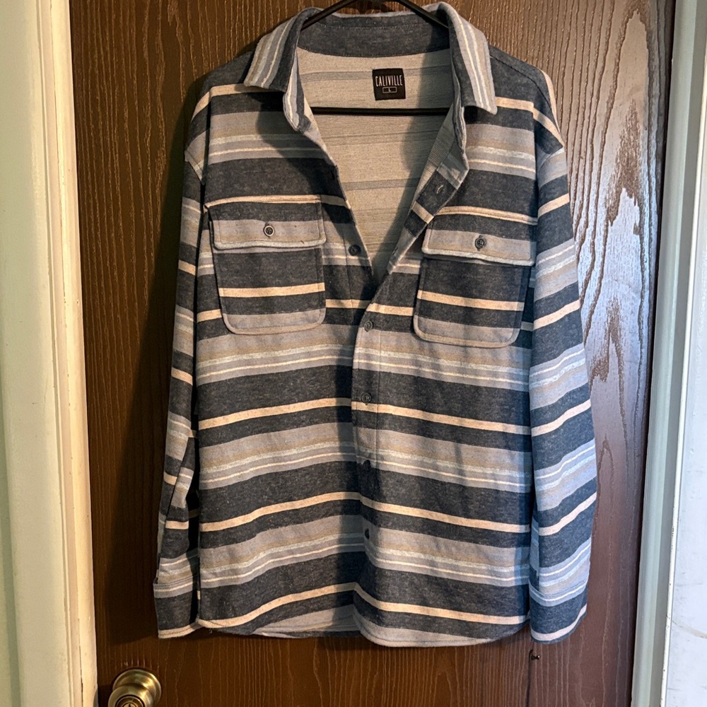 Casual Striped Shirt Jacket